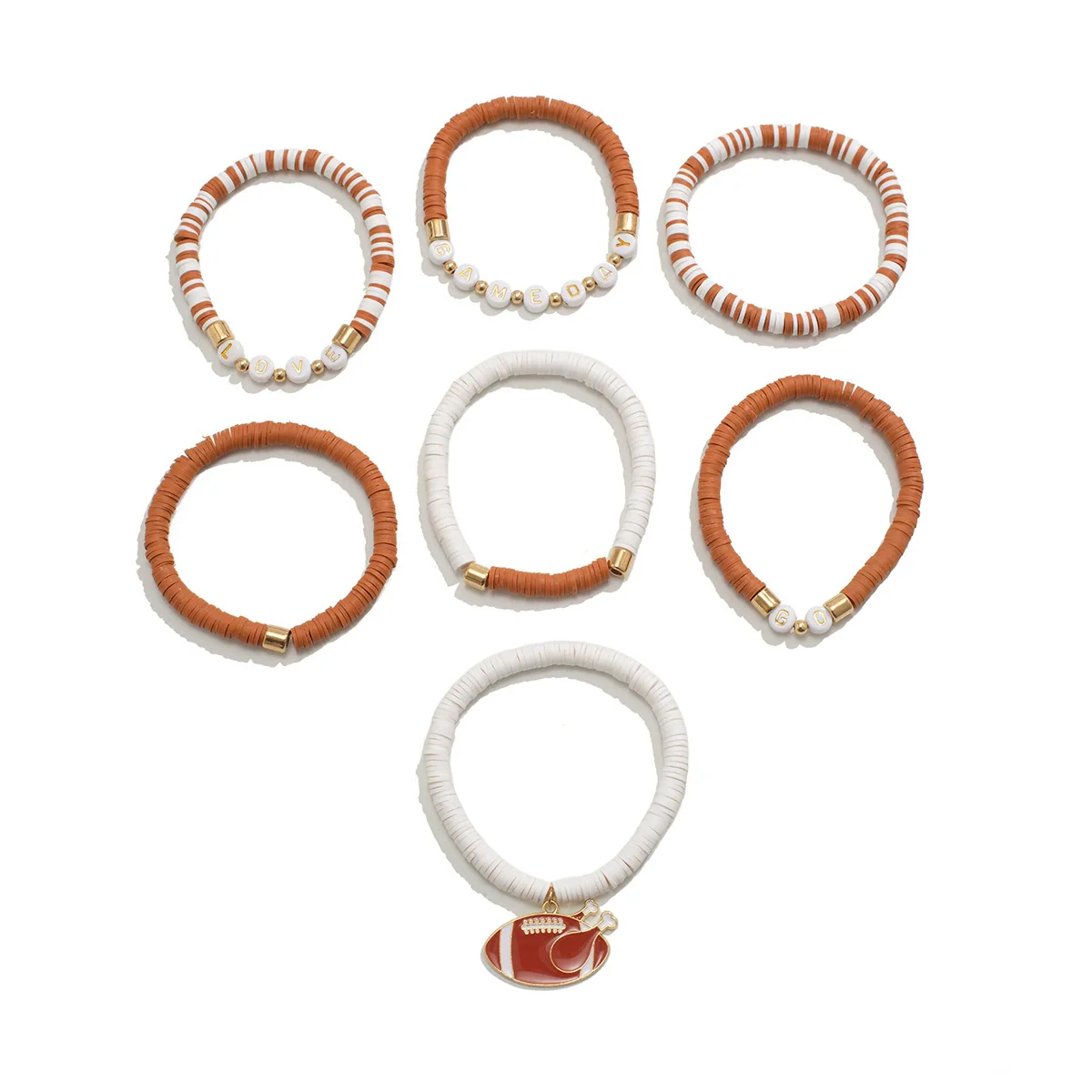 Jewelry Polymer Clay Acrylic Alloy Dripping Oil Beaded Bracelet With Crown Letters Numbers Text Pendant For Women - Image 5