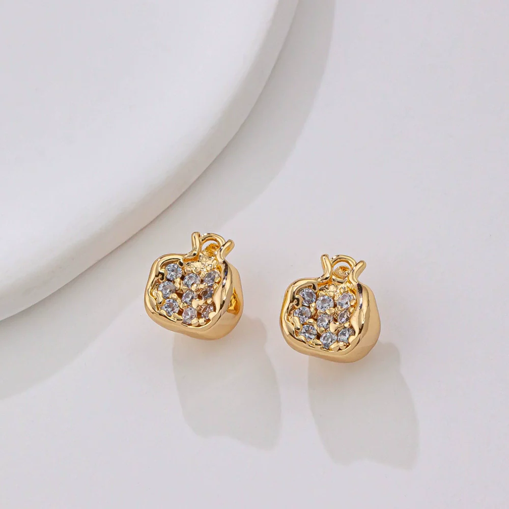 Jewelry Pomegranate Pendant Zircon Inlaid 14K Gold Plated Diy Handmade Beaded Accessories Material - Image 7