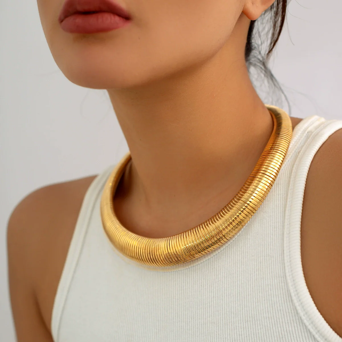 Jewelry Punk Exaggerated Snake Bone Chain Geometric Metal Clavicle Necklace For Women