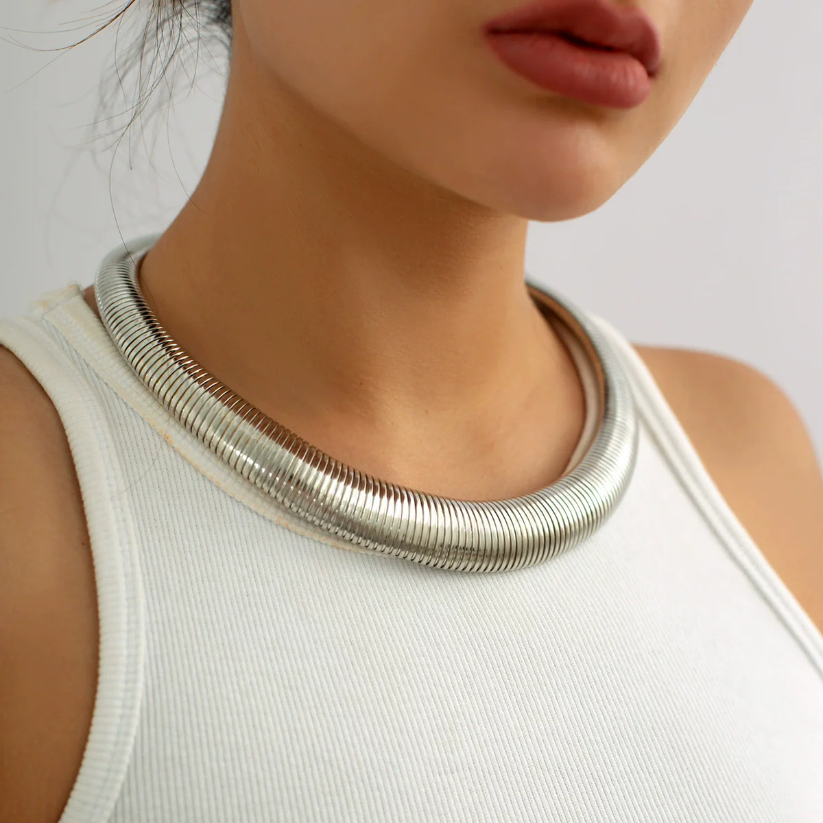 Jewelry Punk Exaggerated Snake Bone Chain Geometric Metal Clavicle Necklace For Women - Image 6