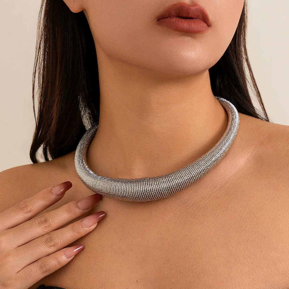 Jewelry Punk Exaggerated Snake Bone Chain Geometric Metal Clavicle Necklace For Women - Image 8