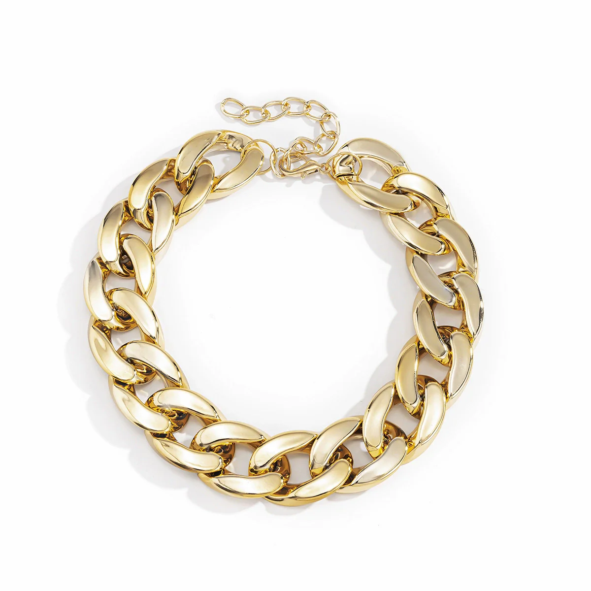 Jewelry Punk Geometric Single Layer Mixed Color Thick Chain Necklace Plastic Plating Aluminum - Image 5