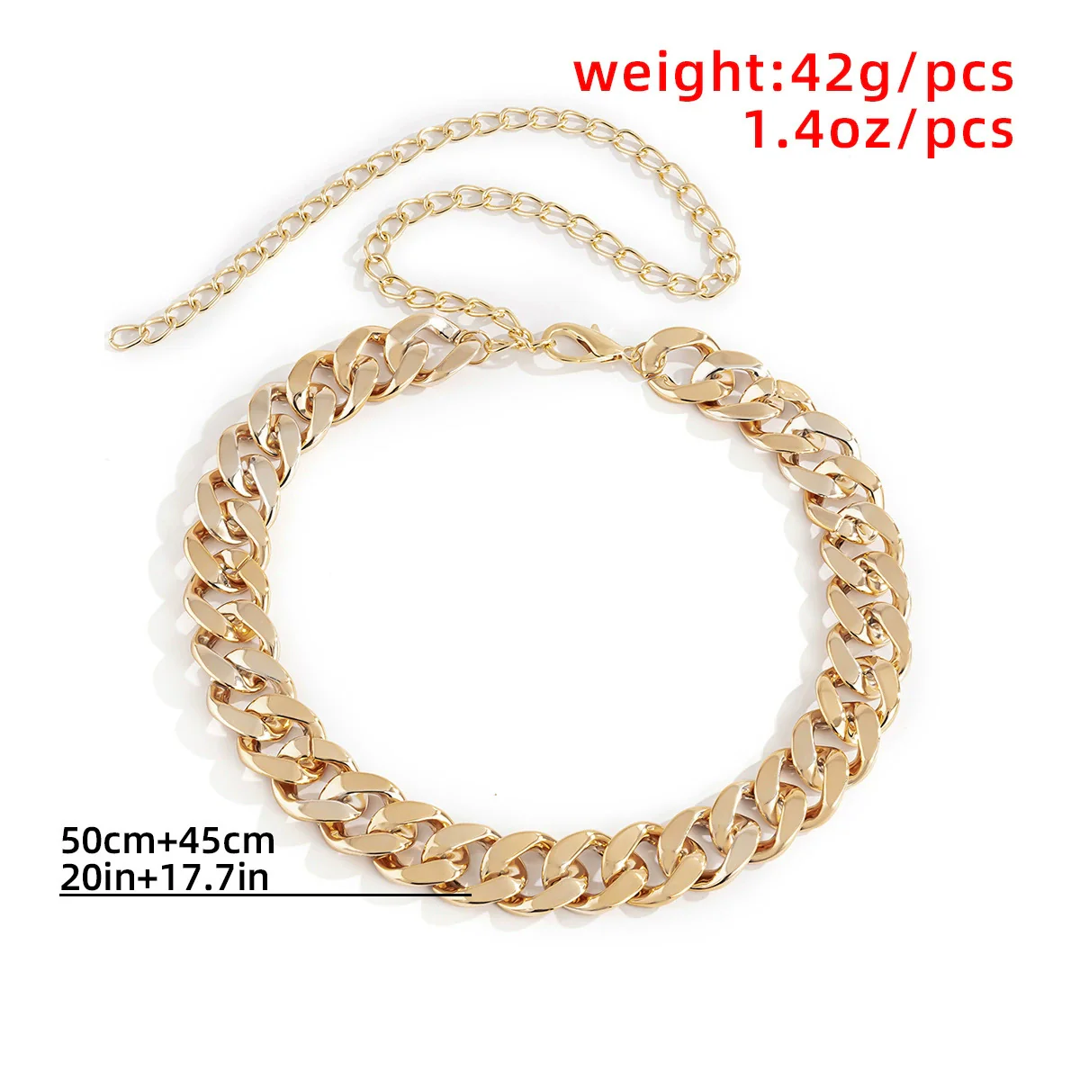 Jewelry Punk Hiphop Exaggerated Body Chain Waist Chain Simple Single Layer Thick Chain Dress Accessories - Image 3