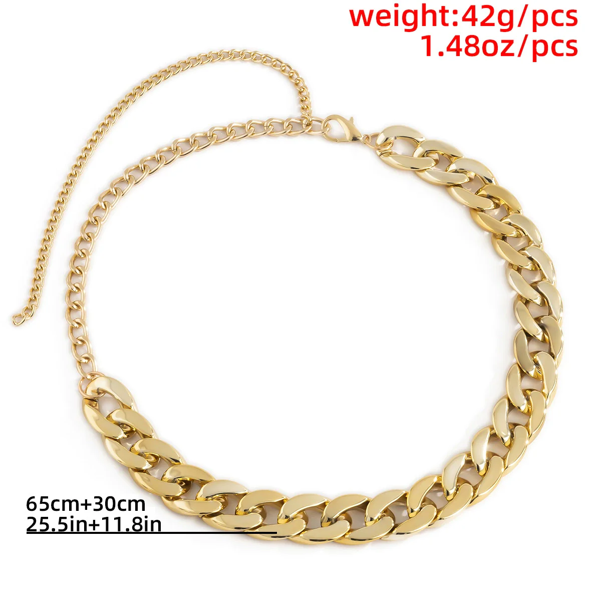 Jewelry Punk Hiphop Exaggerated Body Chain Waist Chain Simple Single Layer Thick Chain Dress Accessories - Image 5
