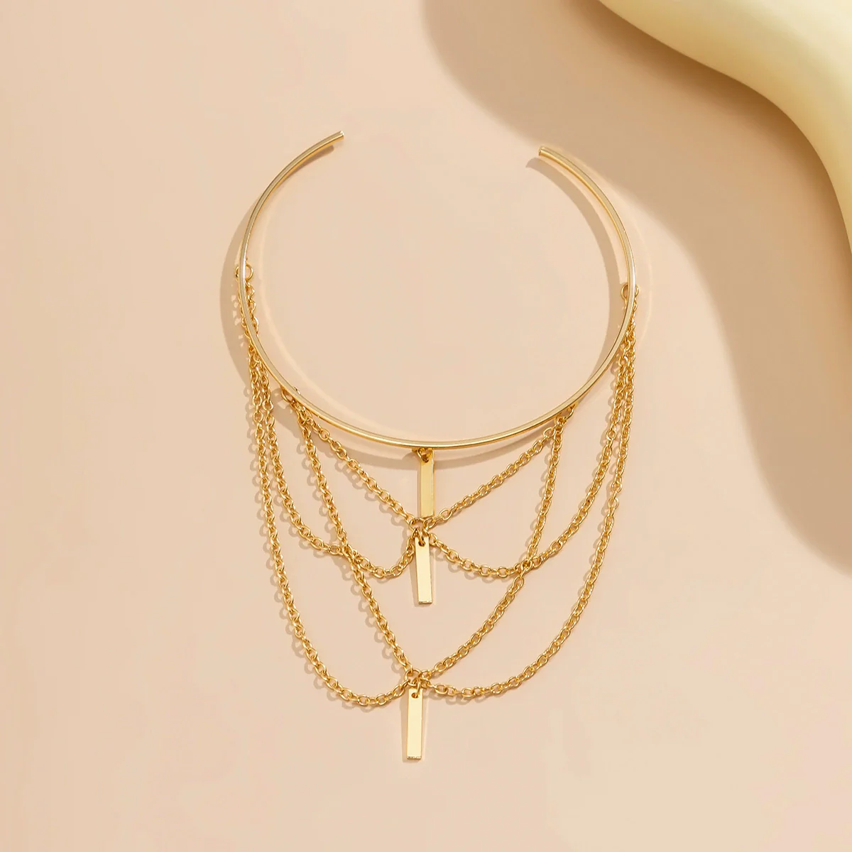Jewelry Punk Metal Arm Ring With Hanging Chain Tassel And Electroplating Treatment - Image 6