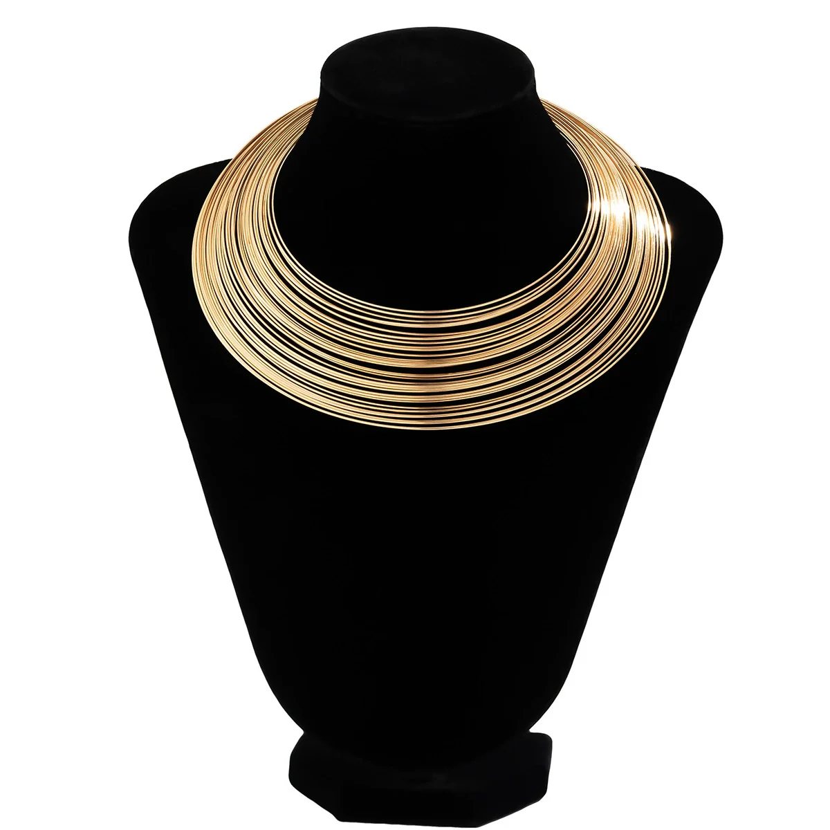 Jewelry Punk Metal Collar Multilayer Open Ring Choker Necklace Iron Geometric Style - Image 5