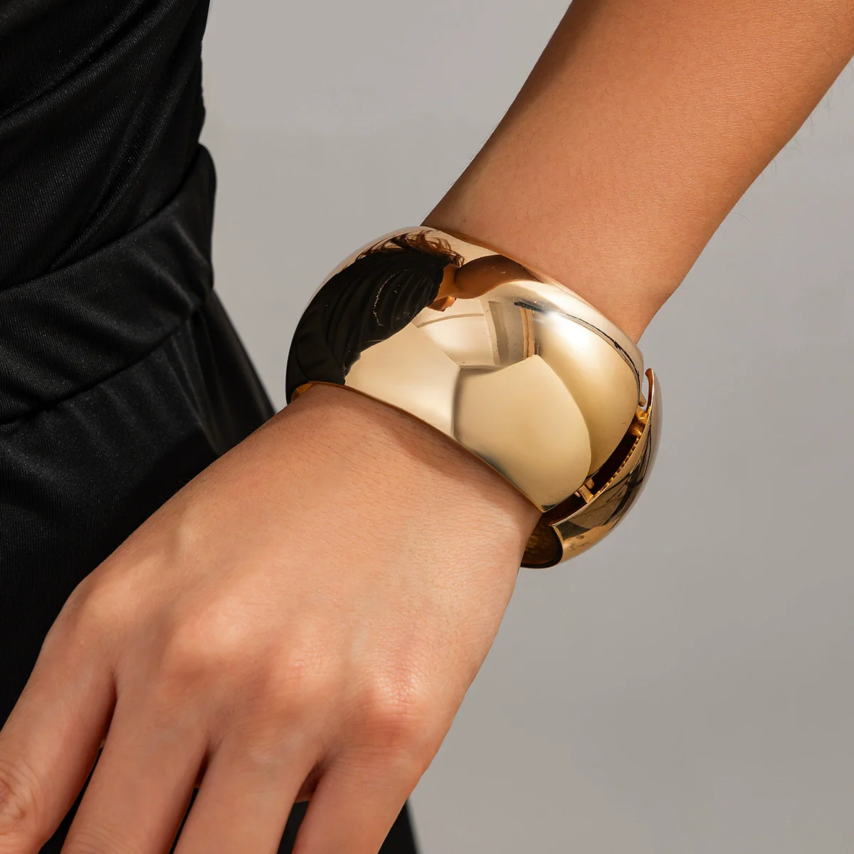 Jewelry Punk Style Irregular Wide Alloy Bracelet Suit With Electroplating - Image 3
