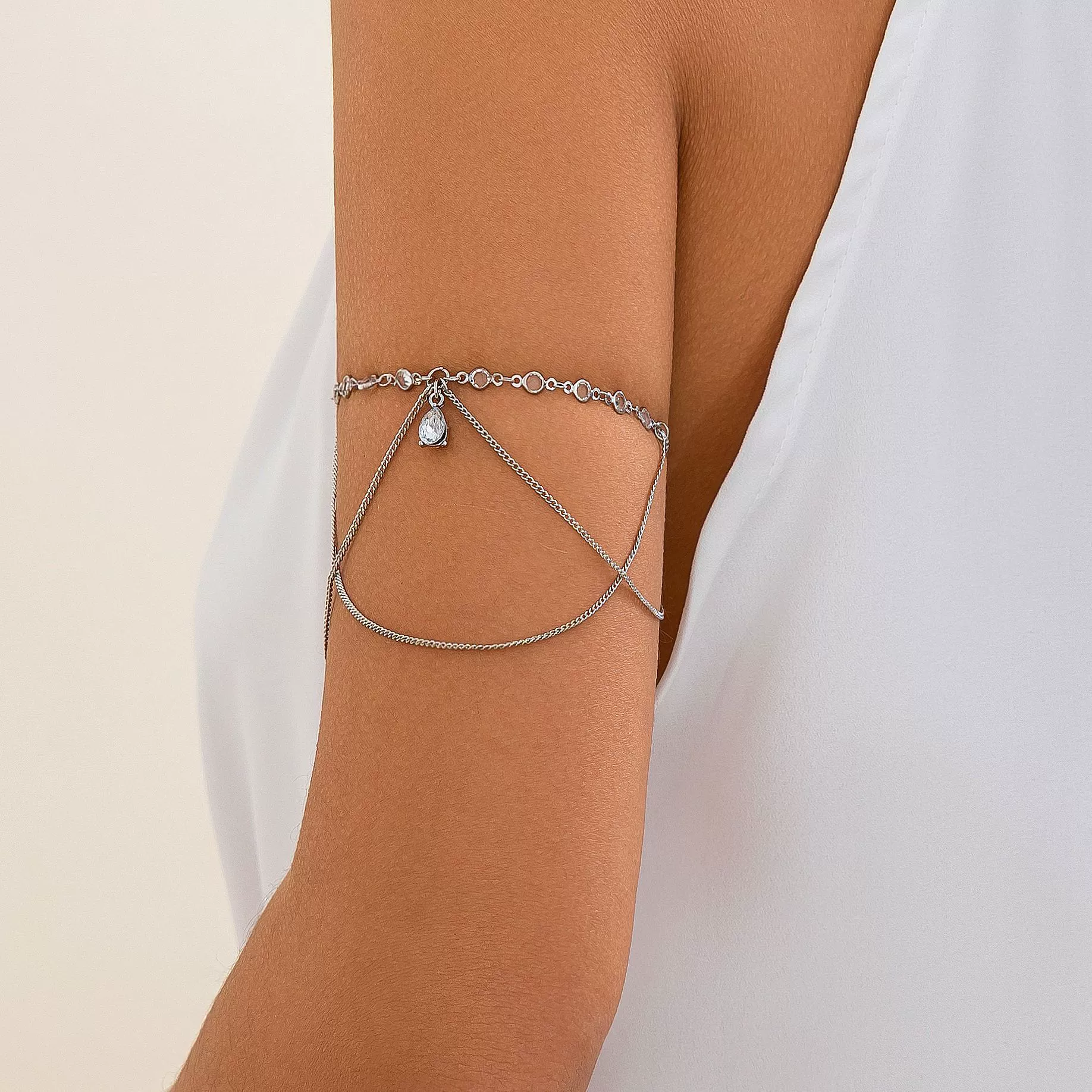 Jewelry Punk Style Metal Chain Arm Bracelet With Electroplating - Image 2