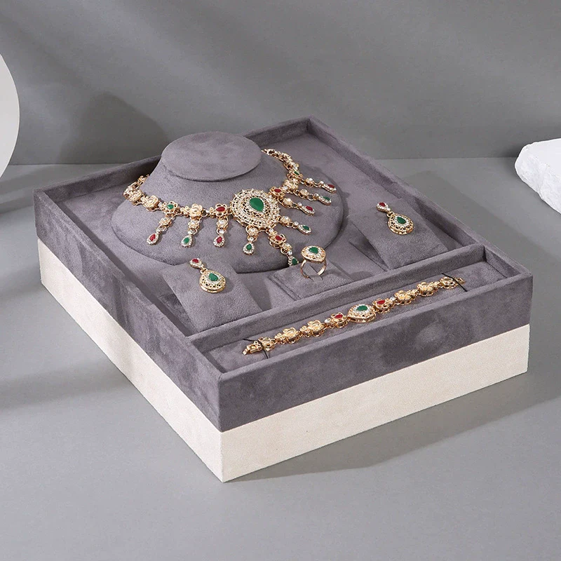 Jewelry Rack Flannel Highend Splicing Multipurpose For Ring Bracelet Necklace Earrings - Image 3