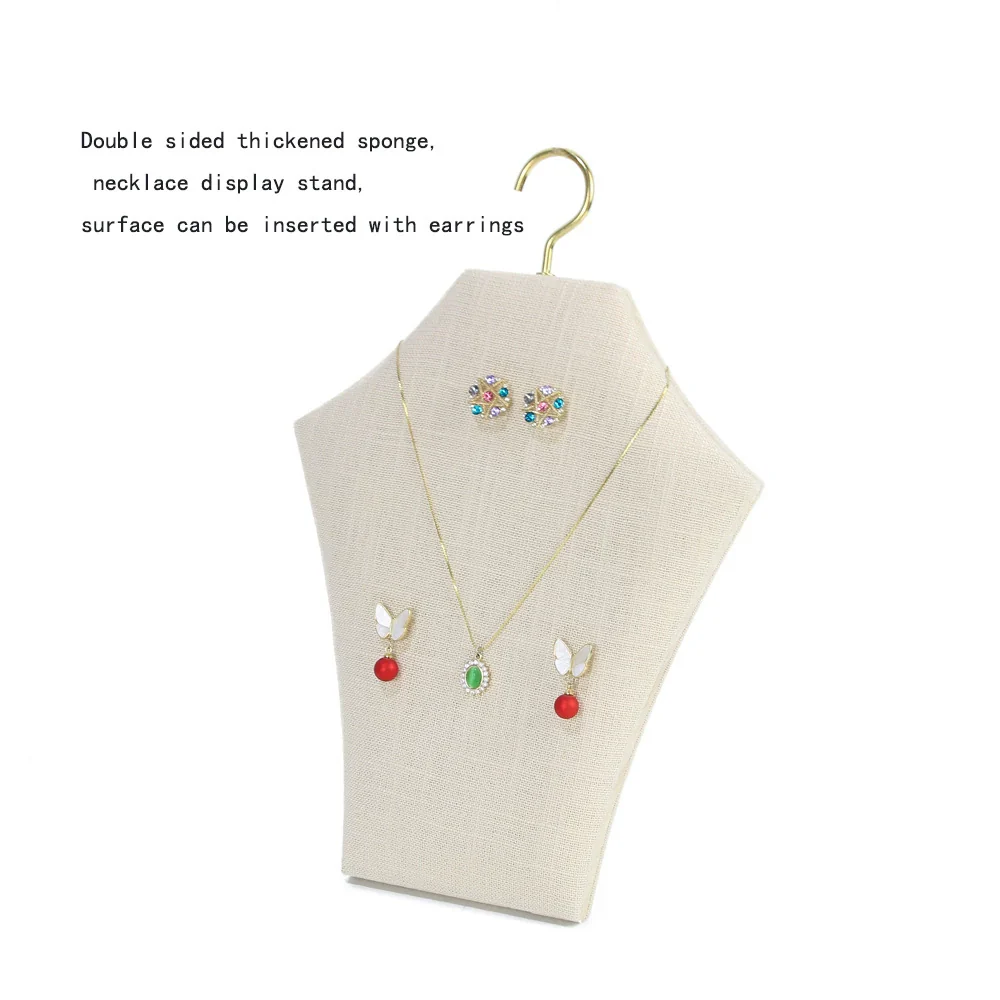 Jewelry Rack Metal Wrought Iron Solid Wood Advanced Sense Hanger Shaped For Necklace Ear Studs Display - Image 2