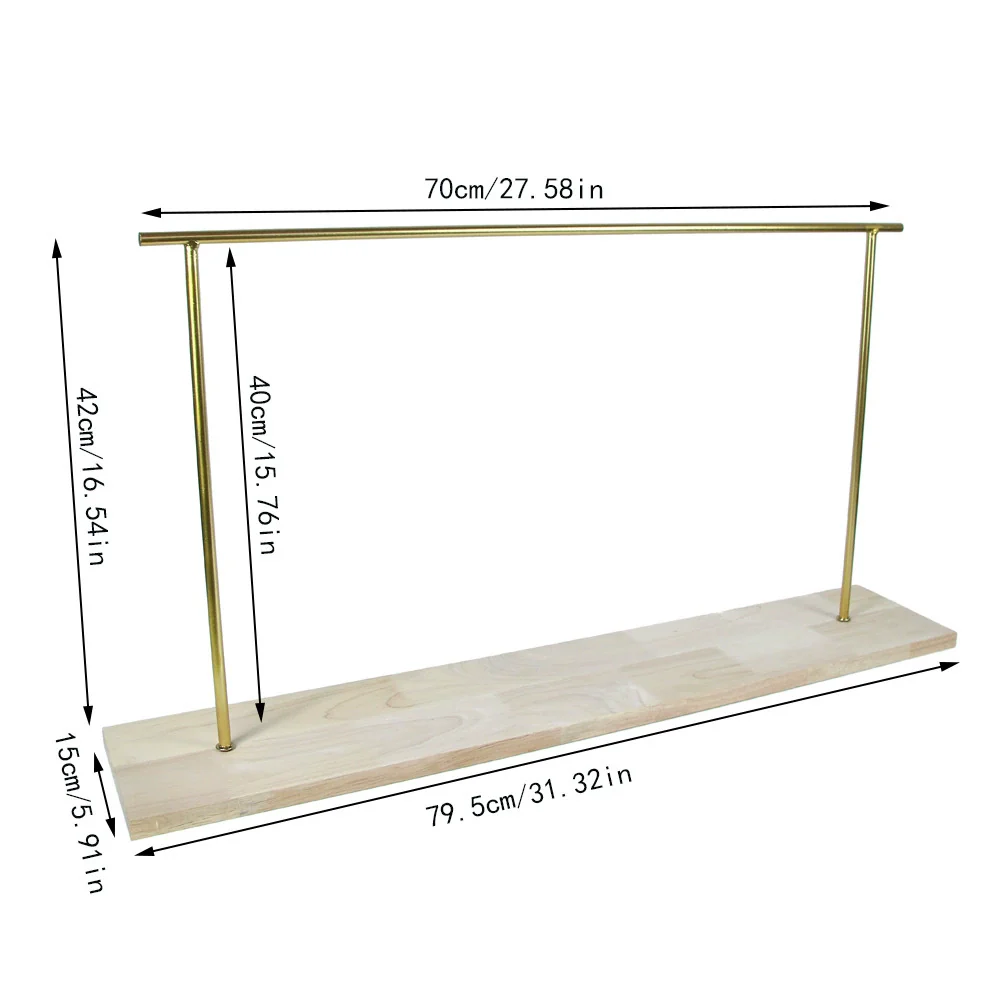 Jewelry Rack Metal Wrought Iron Solid Wood Advanced Sense Hanger Shaped For Necklace Ear Studs Display - Image 6