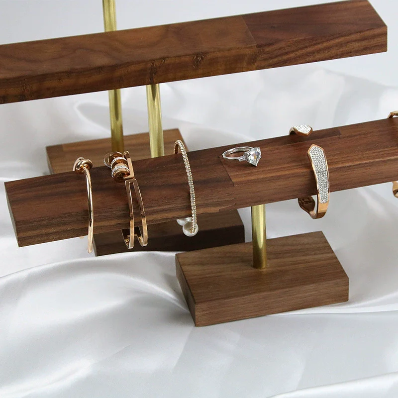 Jewelry Rack Wooden Square Round Tshaped Display Stand For Necklaces And Bracelets - Image 3