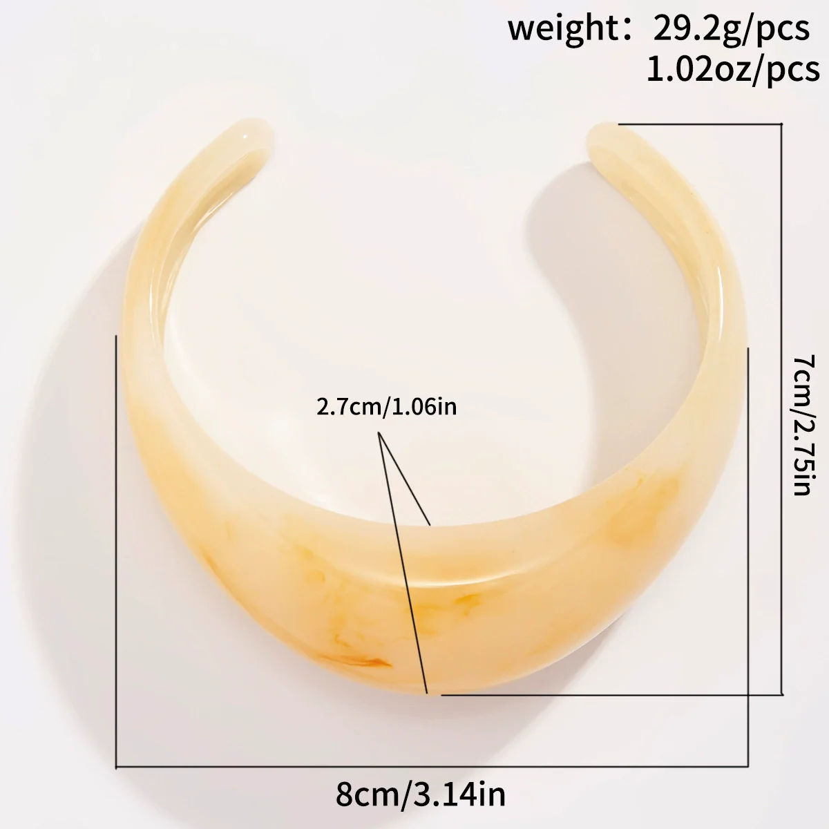 Jewelry Resin Geometric Exaggerated Irregular Halo Wide Open Bracelet Polish - Image 6