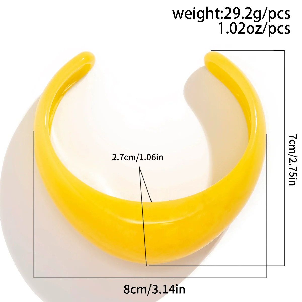Jewelry Resin Geometric Exaggerated Irregular Halo Wide Open Bracelet Polish - Image 8