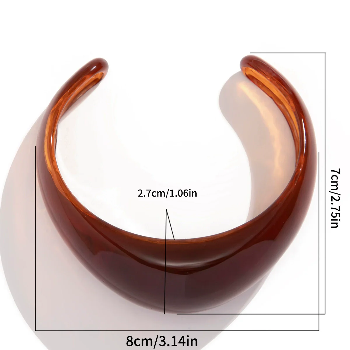 Jewelry Resin Geometric Exaggerated Irregular Halo Wide Open Bracelet Polish - Image 9