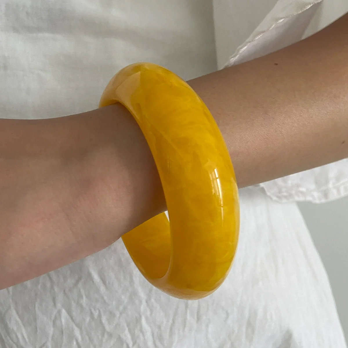 Jewelry Resin Geometric Glossy Light Luxury Elegant Polish Bracelet For Women - Image 10