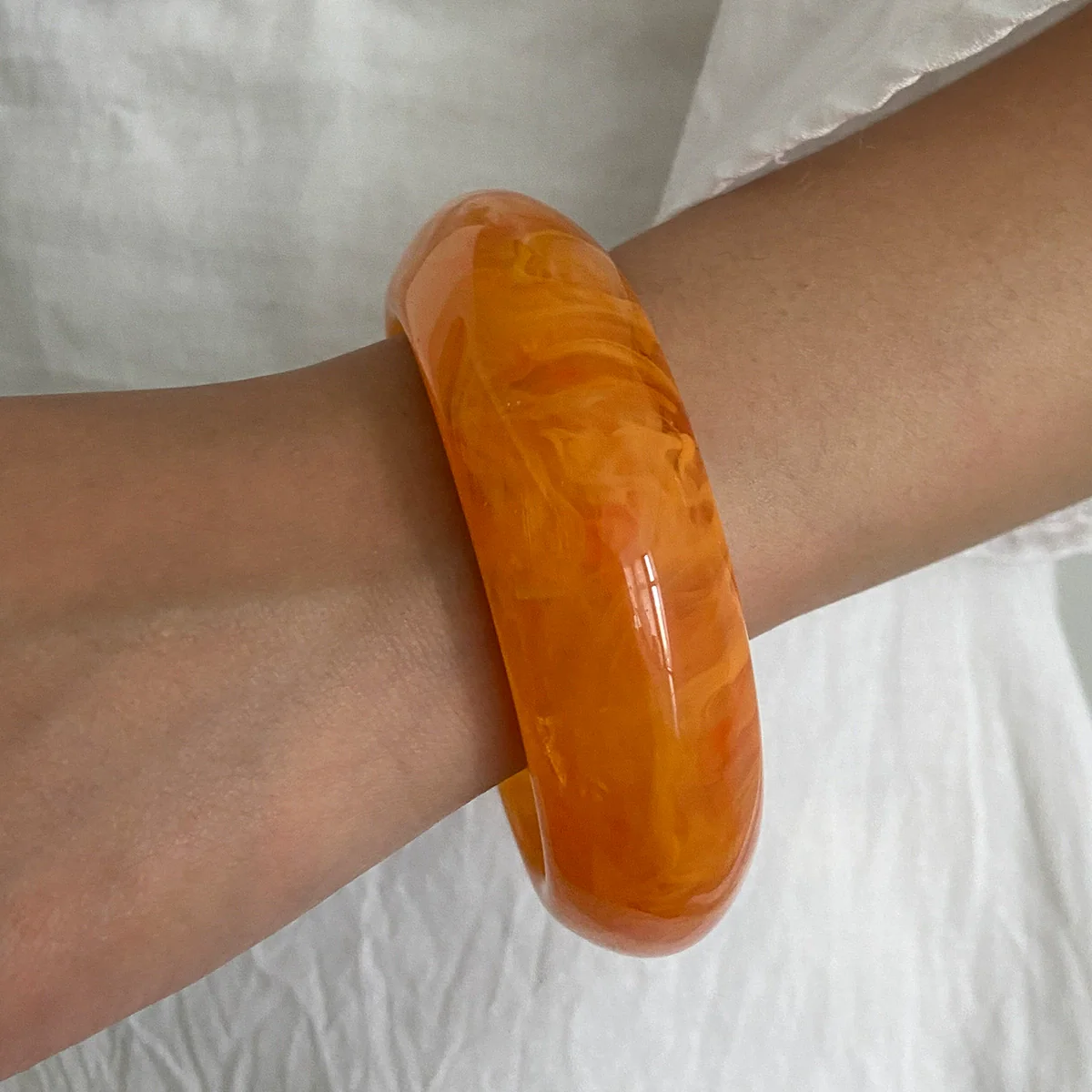 Jewelry Resin Geometric Glossy Light Luxury Elegant Polish Bracelet For Women - Image 8