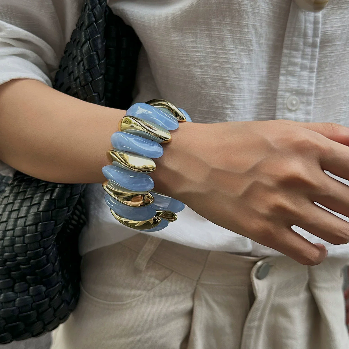 Jewelry Resin Handmade Geometric Elastic Bracelet For Women - Image 10