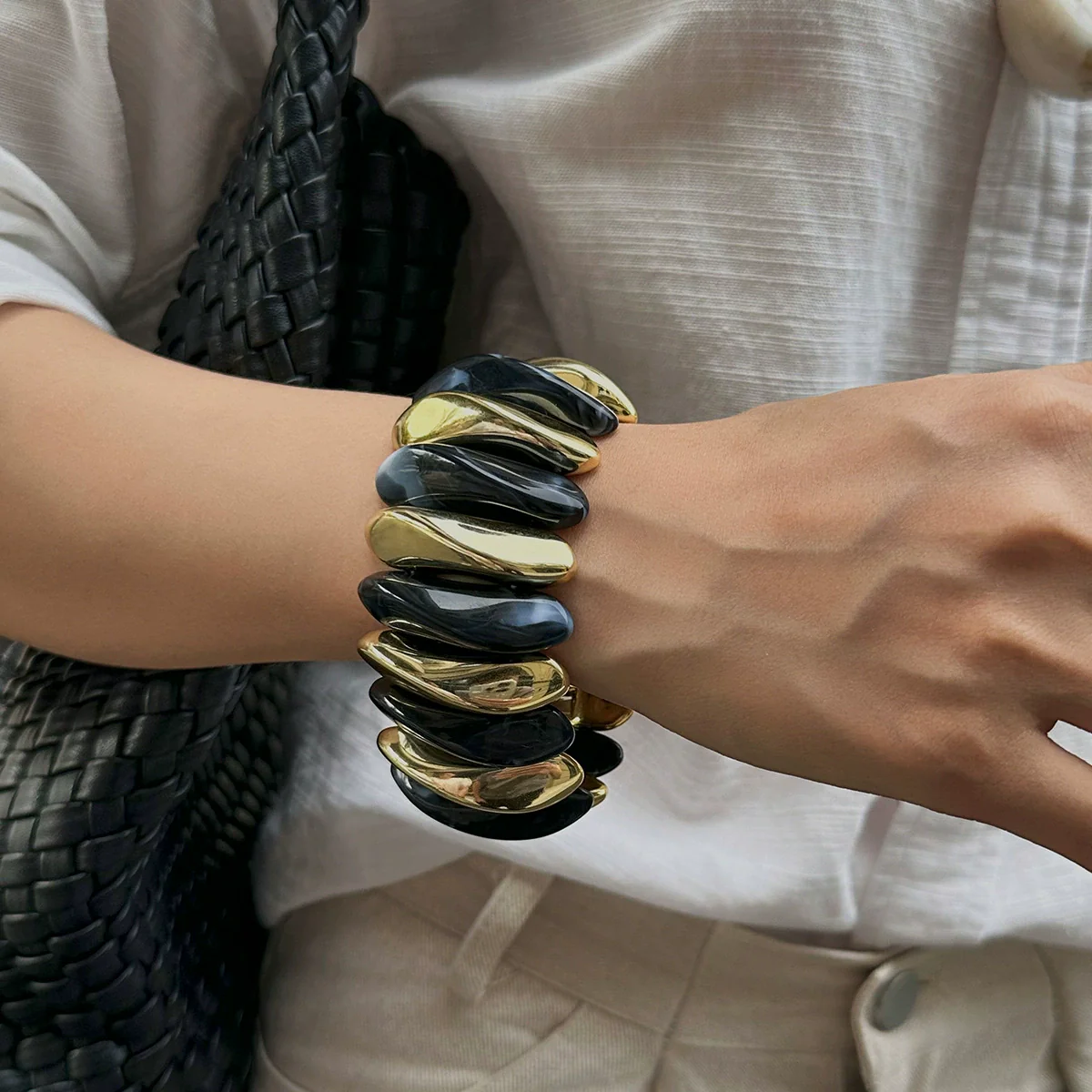Jewelry Resin Handmade Geometric Elastic Bracelet For Women - Image 6