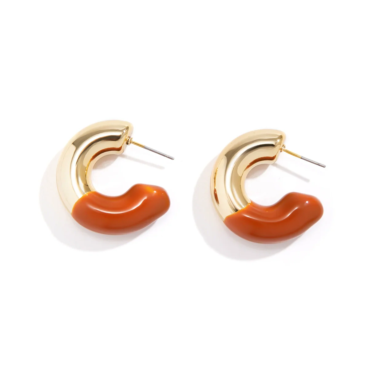 Jewelry Retro Drop Cshaped Geometric Stainless Steel Electroplated Women's Earrings - Image 5