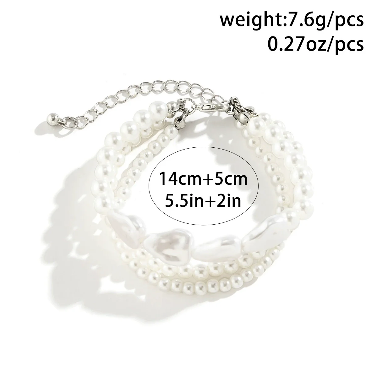 Jewelry Retro Imitation Pearl Geometric Ball Chain Necklaces For Women - Image 5