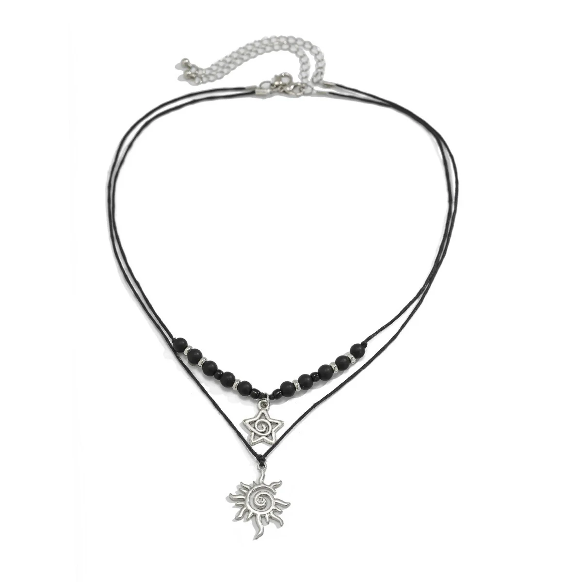 Jewelry Retro Star Pendant Necklace Metal Alloy Wax Line Electroplated - Image 3