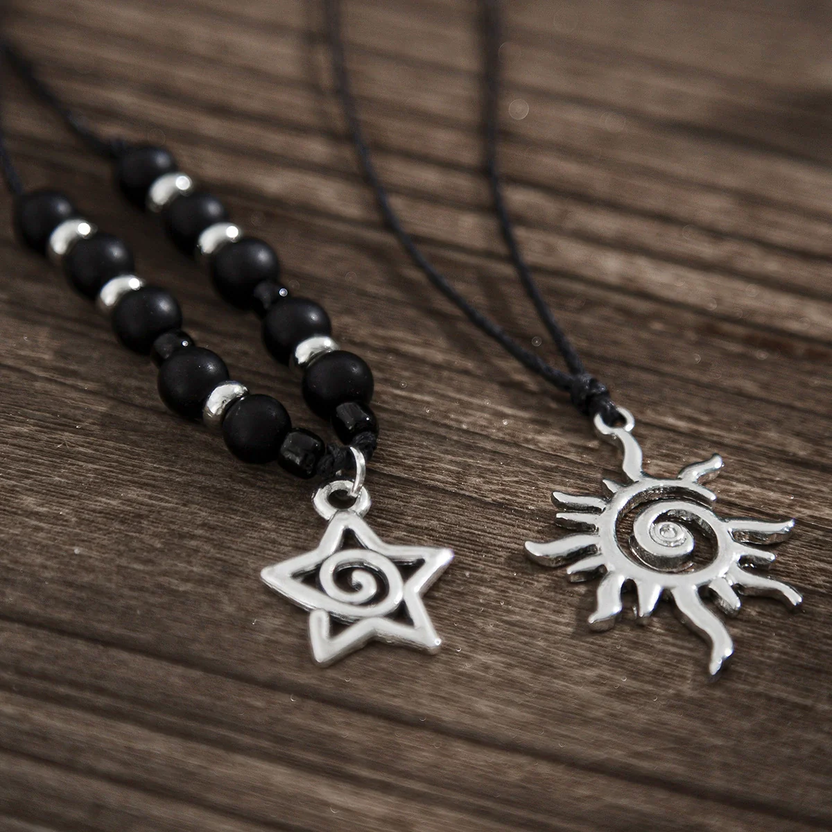 Jewelry Retro Star Pendant Necklace Metal Alloy Wax Line Electroplated - Image 4