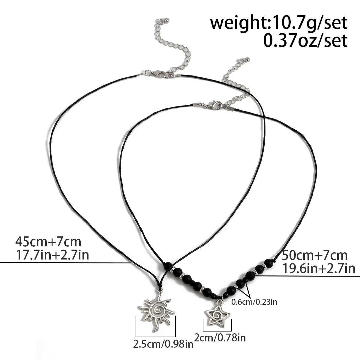 Jewelry Retro Star Pendant Necklace Metal Alloy Wax Line Electroplated - Image 6