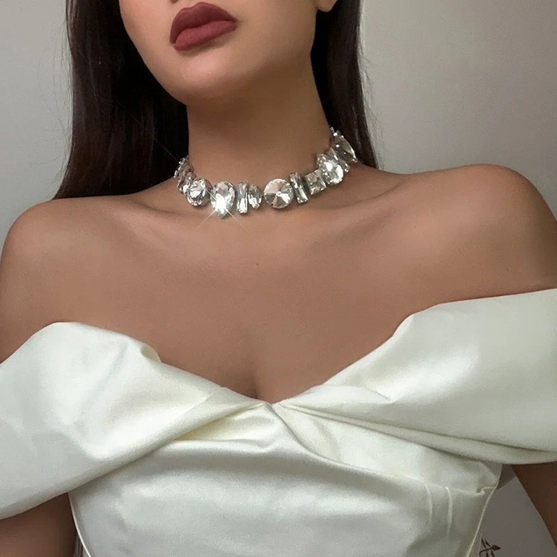 Jewelry Rhinestone Claw Chain Clavicle Necklace With Dropshaped And Geometric Pattern For Women - Image 2