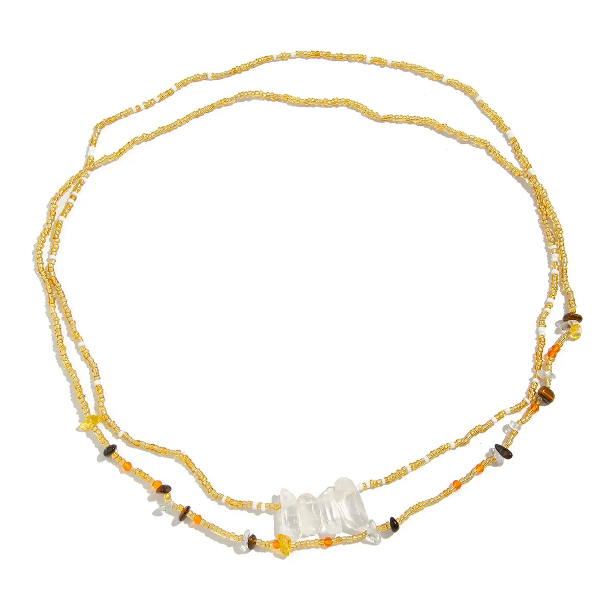 Jewelry Rice Beads Crystal Turquoise Elastic Body Chain - Image 5