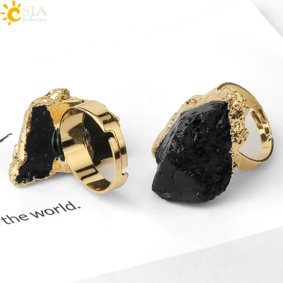 Jewelry Ring Natural Stone Minimalist Style Unisex - Image 2