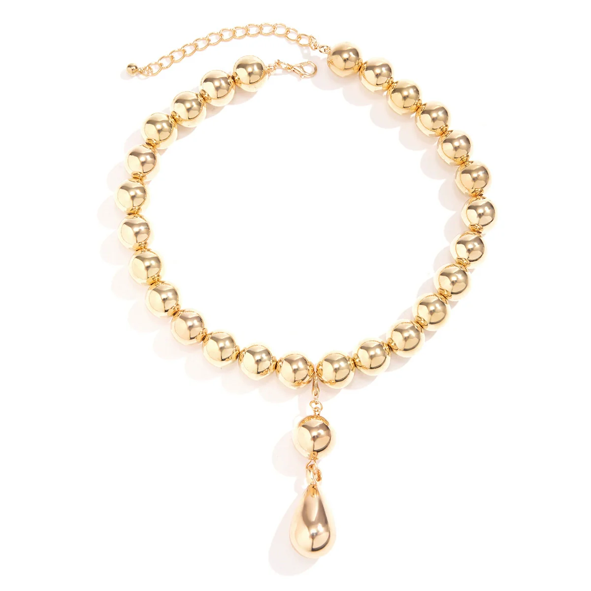 Jewelry Round Bead Necklace Women's Geometric Copper Electroplating - Image 5