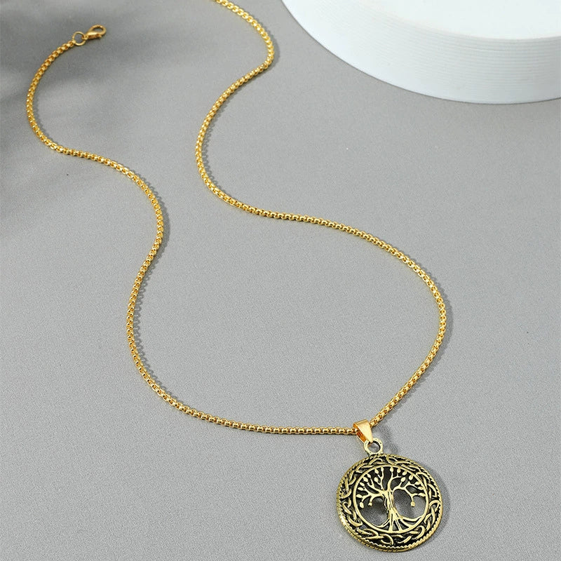 Jewelry Round Hollow Ing Tree Tree Of Life Pendant Zinc Alloy Geometric Retro Style Unisex - Image 4