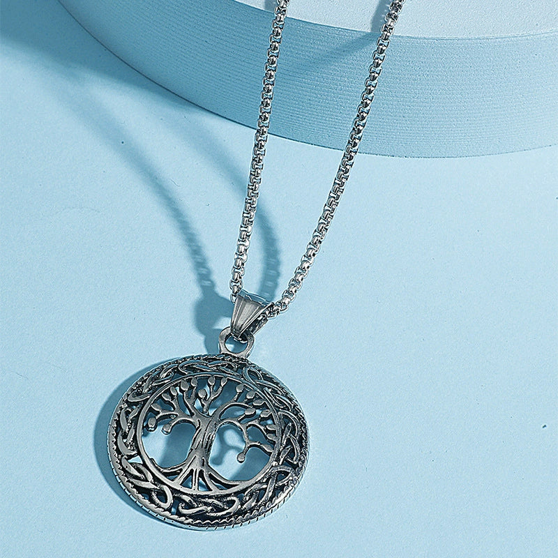 Jewelry Round Hollow Ing Tree Tree Of Life Pendant Zinc Alloy Geometric Retro Style Unisex - Image 6