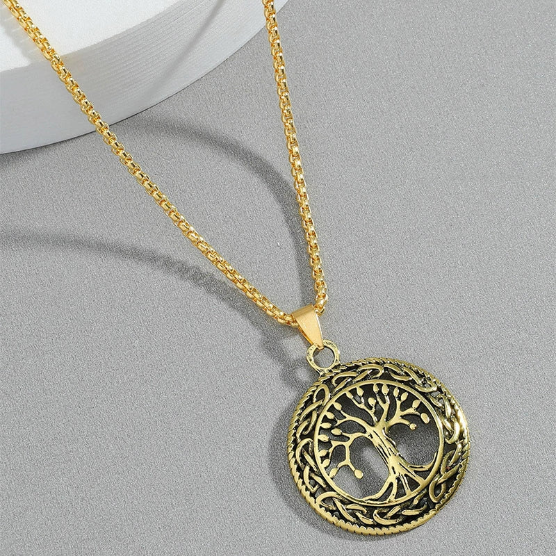 Jewelry Round Hollow Ing Tree Tree Of Life Pendant Zinc Alloy Geometric Retro Style Unisex - Image 7