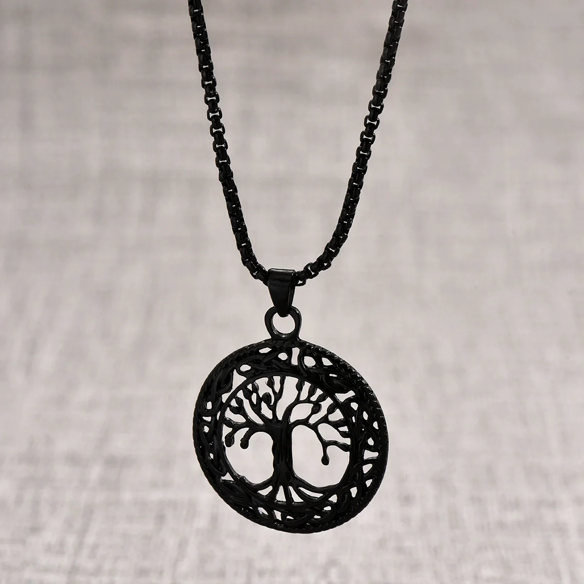 Jewelry Round Hollow Ing Tree Tree Of Life Pendant Zinc Alloy Geometric Retro Style Unisex - Image 8