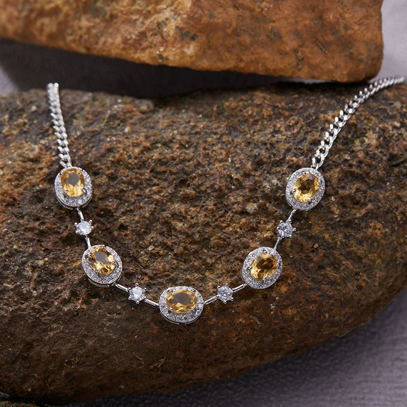 Jewelry S925 Sterling Silver Natural Gemstone Geometric Style Bracelet For Women - Image 3