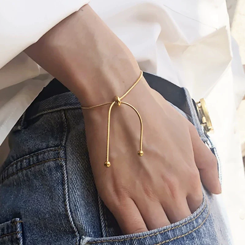 Jewelry Simple Long Tassel Necklace Metal Square Snake Bone Chain Copper Ochain Geometric Electroplated - Image 3
