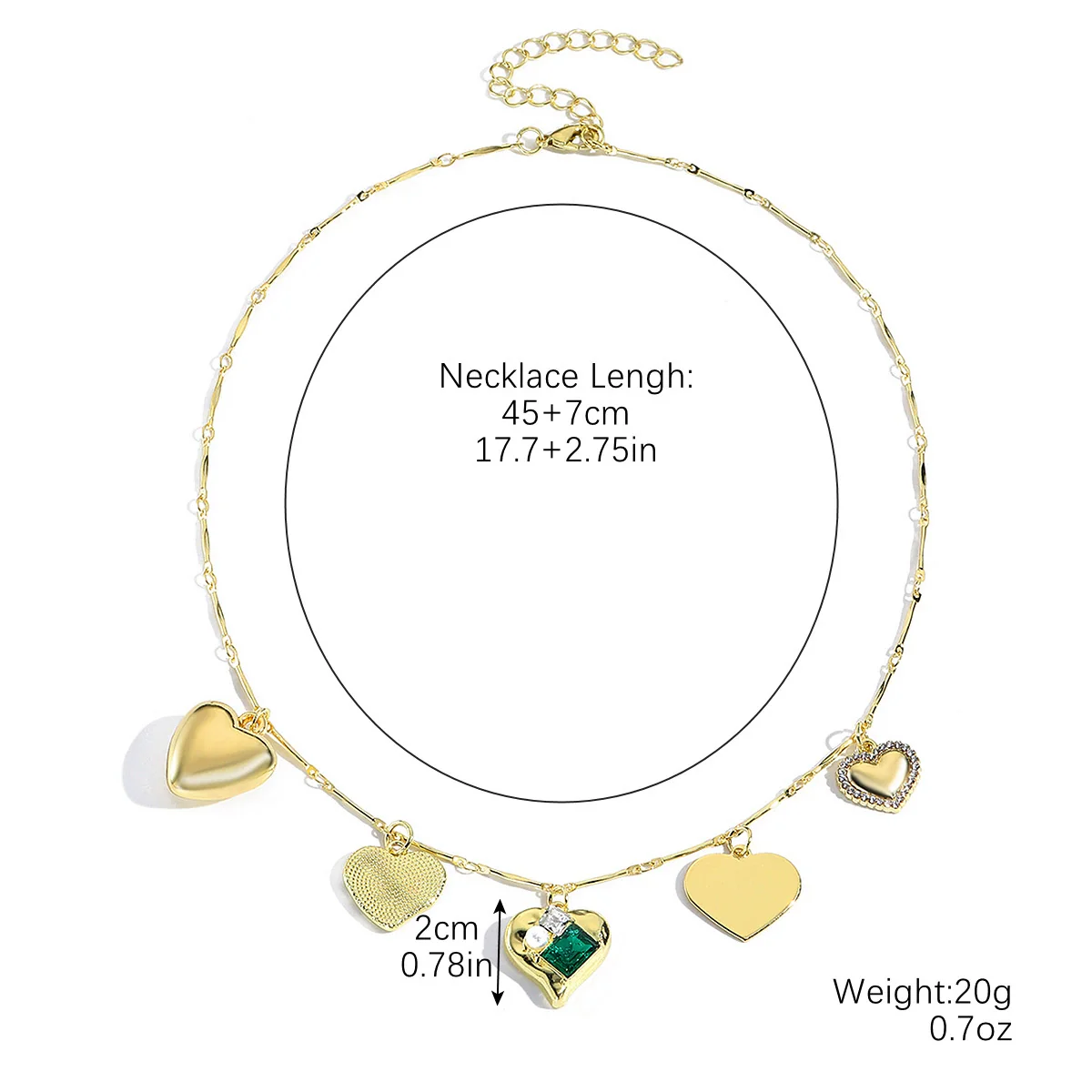 Jewelry Single Layer Multi Pendant Love Necklace Zinc Alloy Heart Shape Flower Geometric Electroplating For Women - Image 6