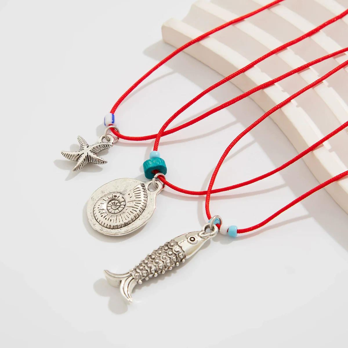 Jewelry Small Fish Shell Pendant Clavicle Chain Stacked Wear Rice Beads Alloy Animal Zodiac Electroplated Necklace For Women - Image 4