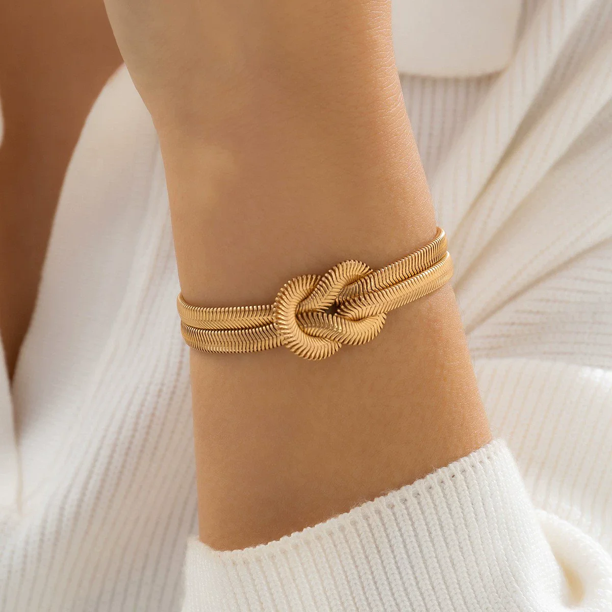 Jewelry Snake Bone Chain Bracelet Iron Chain Geometric Electroplating Style For Women - Image 8
