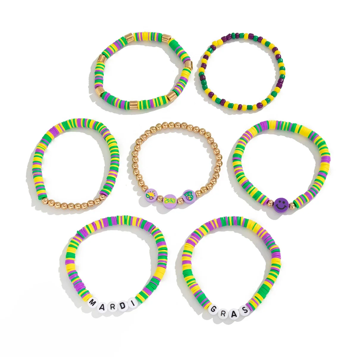 Jewelry Soft Pottery Polymer Clayccbacrylic Letter Handmade Stacked Style Bracelet - Image 5