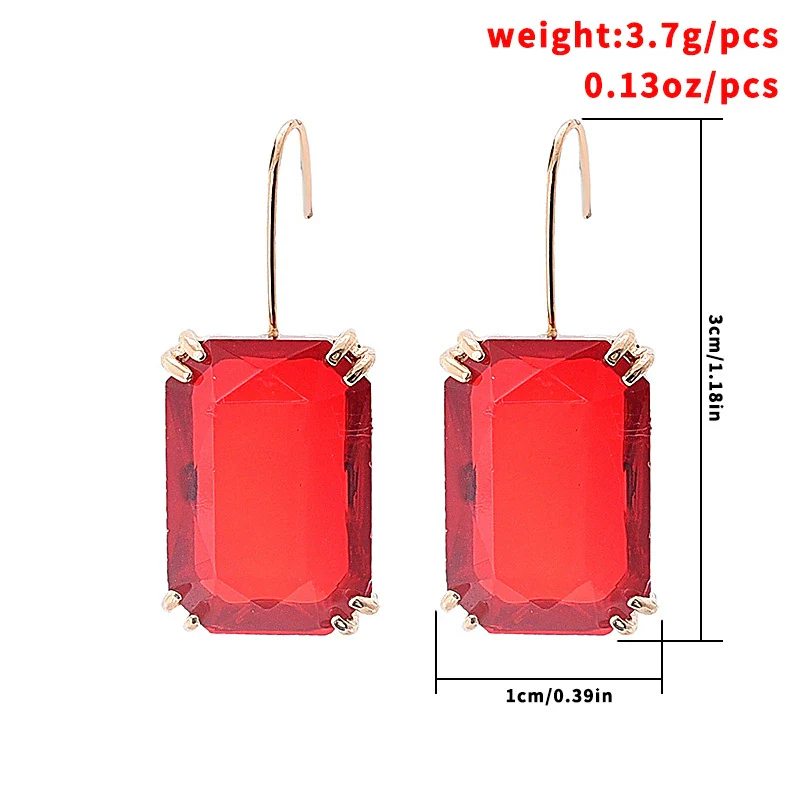 Jewelry Square Rhinestone Geometric Electroplating Fashion Earrings For Female - Image 5