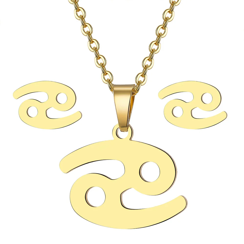 Jewelry Stainless Steel Alloy Constellation Zodiac Pendant Necklace For Women - Image 8