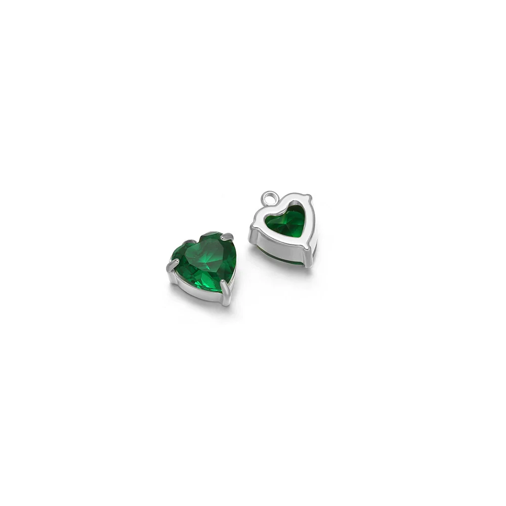 Jewelry Stainless Steel Artificial Crystal Heart Inlay Pendant For Necklace Bracelet Earrings - Image 15