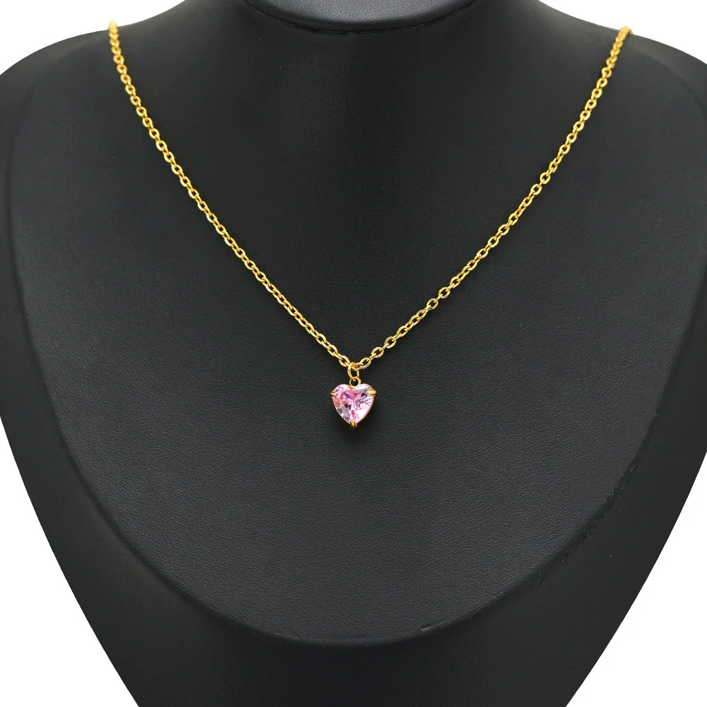Jewelry Stainless Steel Artificial Crystal Heart Inlay Pendant For Necklace Bracelet Earrings - Image 3