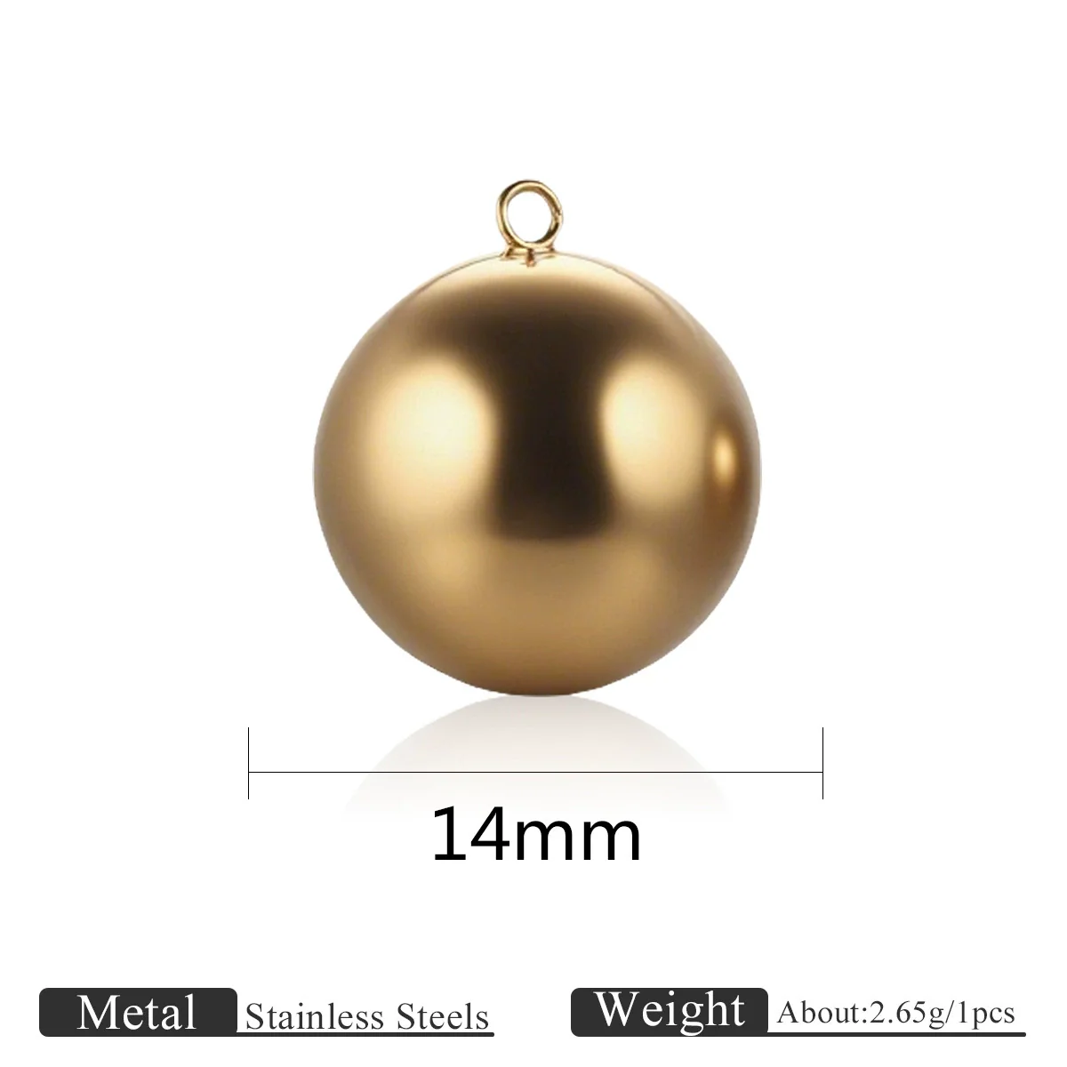 Jewelry Stainless Steel Ball Pendant Goldplated Polished Diy Accessories - Image 13