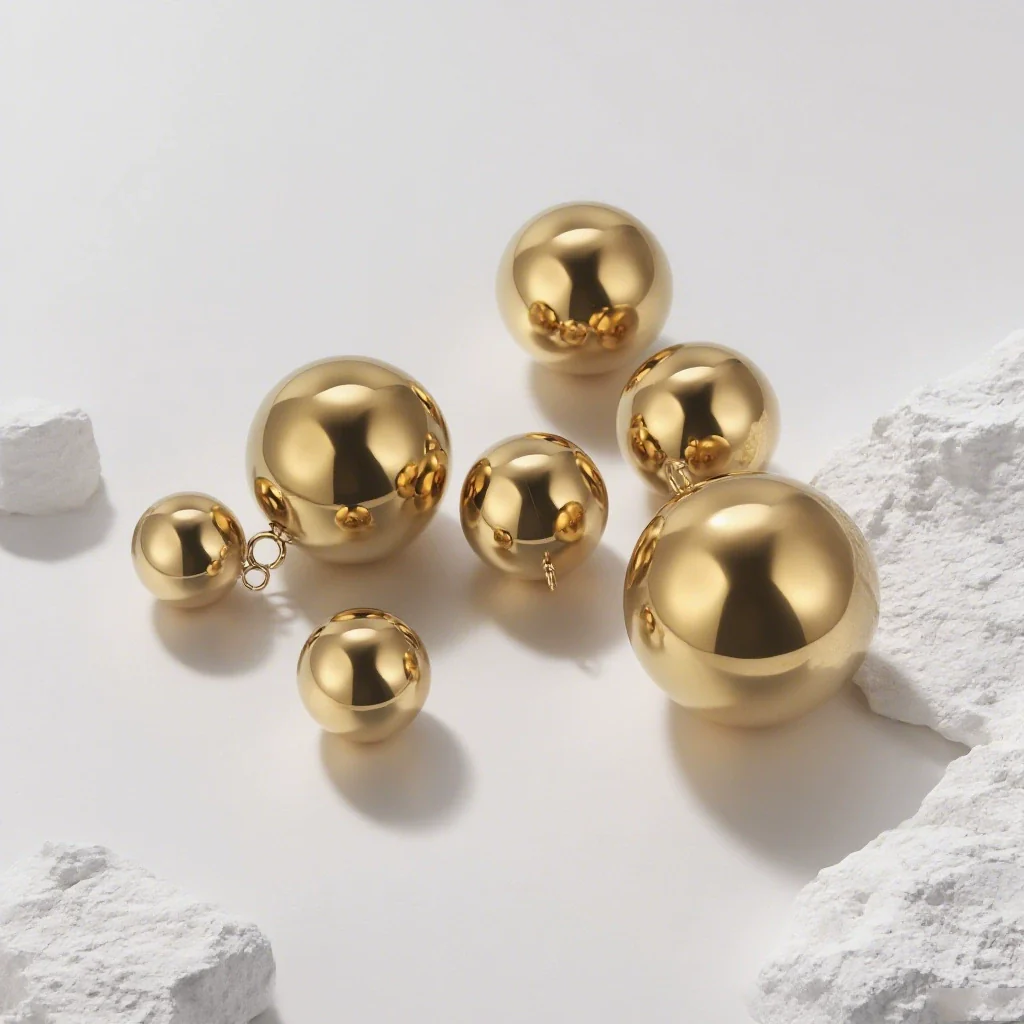 Jewelry Stainless Steel Ball Pendant Goldplated Polished Diy Accessories - Image 2