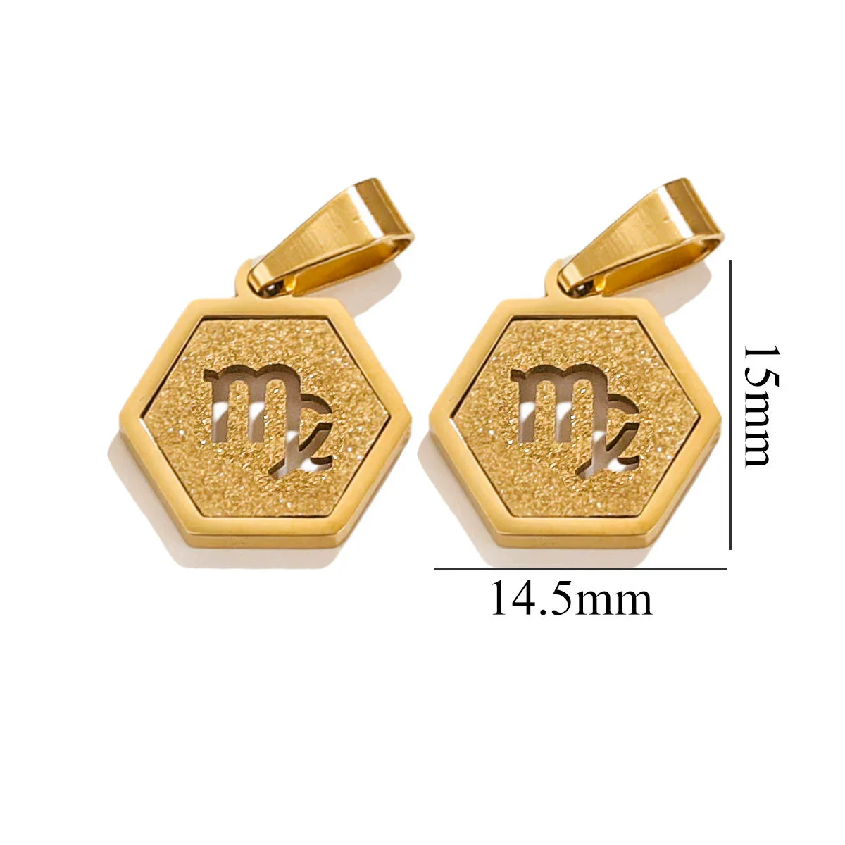 Jewelry Stainless Steel Constellation Hexagonal Square Electroplating Pendant - Image 11