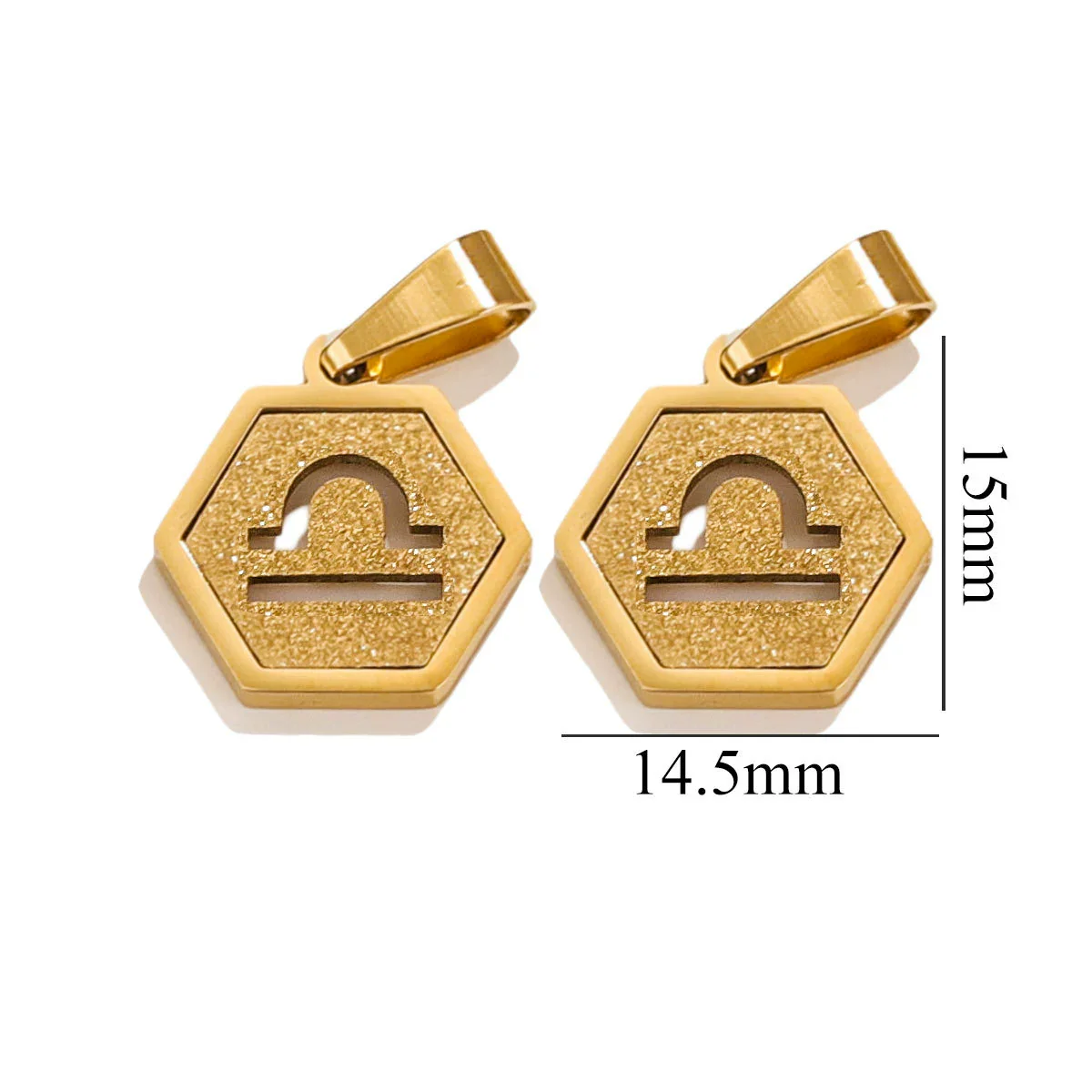 Jewelry Stainless Steel Constellation Hexagonal Square Electroplating Pendant - Image 14